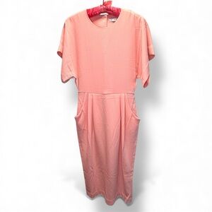 & Other stories blush pink open detail back Midi dress Women’s 6 Pockets Pleated